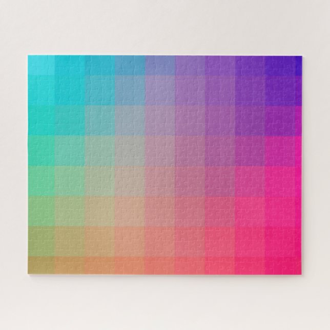 Colourful Rainbow Colours Pixels Art Design Jigsaw Puzzle (Horizontal)