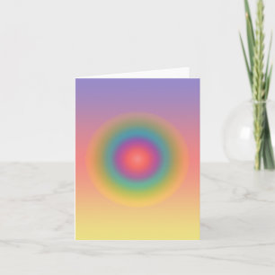 Colourful Rainbow Concentric Circle Space  Card