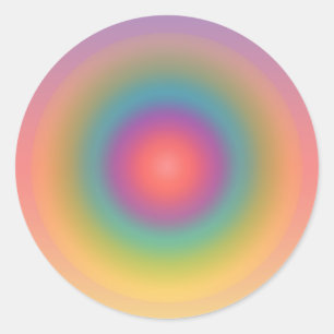 Colourful Rainbow Concentric Circle Space  Classic Round Sticker