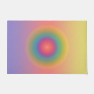 Colourful Rainbow Concentric Circle Space Doormat