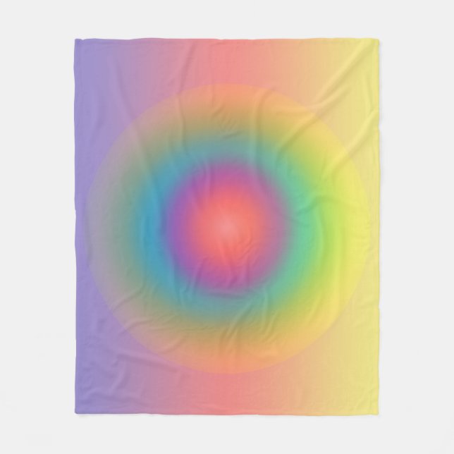 Colourful Rainbow Concentric Circle Space  Fleece Blanket (Front)