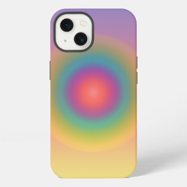 Colourful Rainbow Concentric Circle Space  iPhone Case (Back)