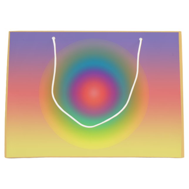 Colourful Rainbow Concentric Circle Space  Large Gift Bag (Front)