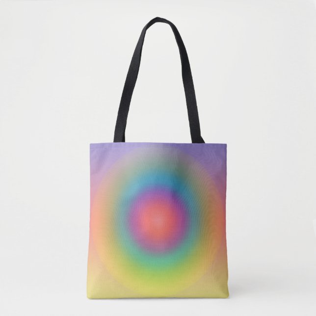 Colourful Rainbow Concentric Circle Space   Tote Bag (Front)