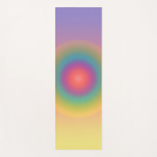 Colourful Rainbow Concentric Circle Space   Yoga Mat
