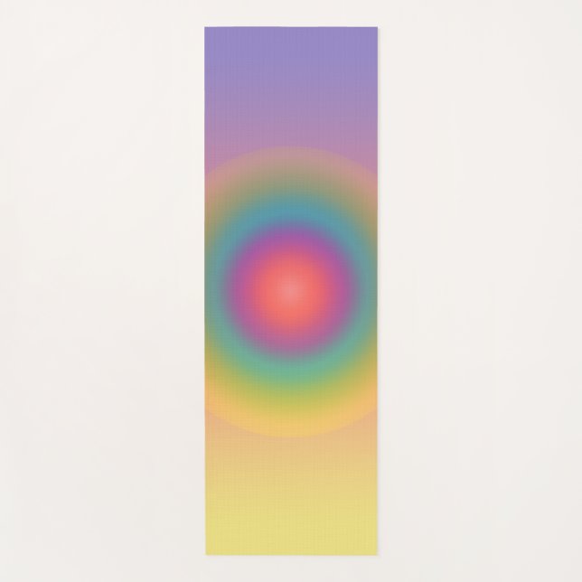 Colourful Rainbow Concentric Circle Space   Yoga Mat (Front)