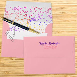 Colourful Rainbow Confetti Inside Special Occasion Envelope