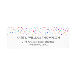 Colourful Rainbow Confetti Return Address