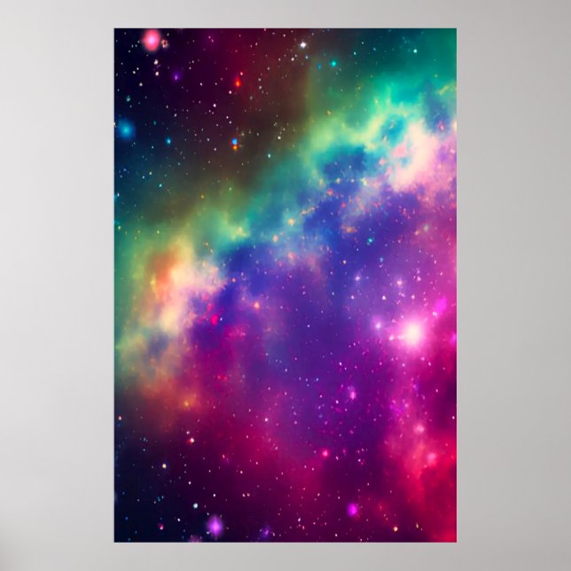 Colourful Rainbow Cosmic Burst Poster (Front)