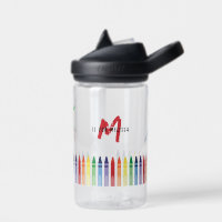 Colourful Rainbow Crayons Cute Monogram School