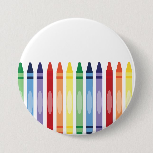 Colourful Rainbow Crayons Pattern 7.5 Cm Round Badge (Front)