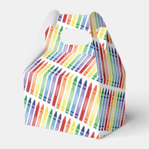 Colourful Rainbow Crayons Pattern Favour Box