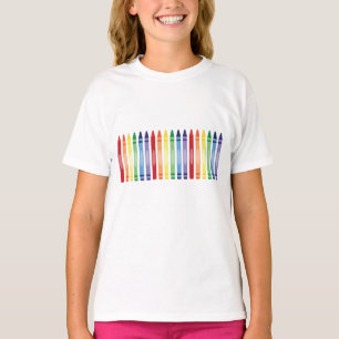 Colourful Rainbow Crayons T-Shirt