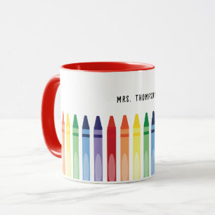 Colourful Rainbow Crayons Teacher Appreciation Mug