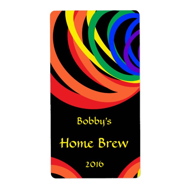 Colourful Rainbow Crescent Beer Label (Front)