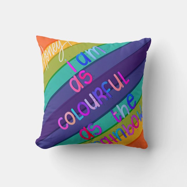 Colourful Rainbow  Cushion (Front)