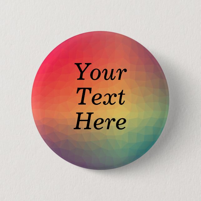 Colourful Rainbow Custom Text 6 Cm Round Badge (Front)