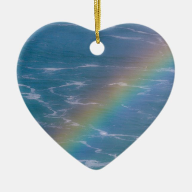 Colourful Rainbow Dated Ceramic Tree Decoration (Front)