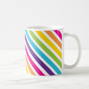 Colourful Rainbow Diagonal Stripes Gifts for Teens Coffee Mug