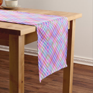 Colourful Rainbow Diamond Plaid Modern Short Table Runner