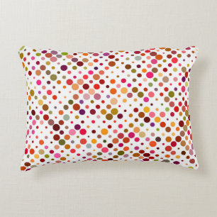 Colourful Rainbow Dots, Retro 70s Decorative Cushion