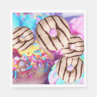 Colourful Rainbow Doughnuts Paper Napkins