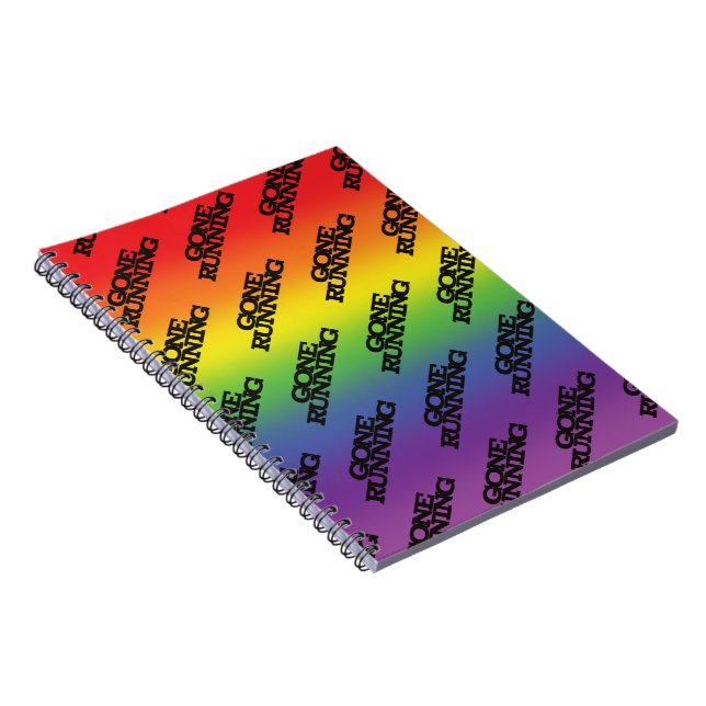 Colourful Rainbow Effect Background Gone Running Notebook (Right Side)