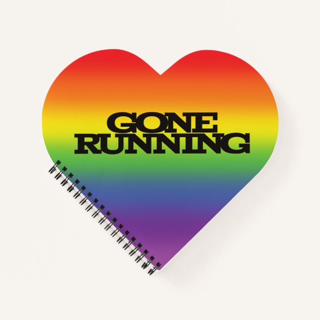Colourful Rainbow Effect Background Gone Running Notebook (Front)