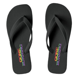 Colourful Rainbow Effect Gone Running Text  Flip Flops