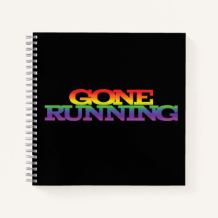Colourful Rainbow Effect Gone Running Text Notebook