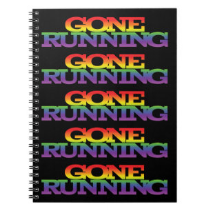 Colourful Rainbow Effect Gone Running Text Notebook