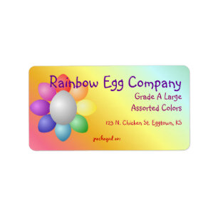 Colourful Rainbow Eggs Egg Carton Label