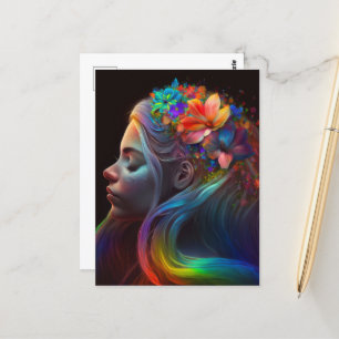 Colourful Rainbow Fairy Postcard