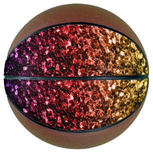 Colourful Rainbow faux glitter sparkles bling Basketball