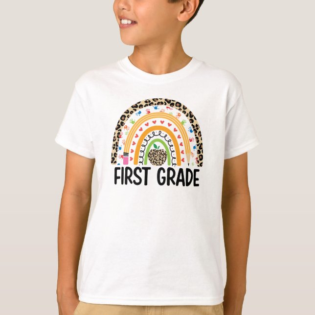 Colourful Rainbow First Grade T-Shirt (Front)