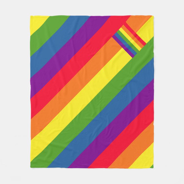 Colourful Rainbow Flag Gay Pride Fleece Blanket (Front)