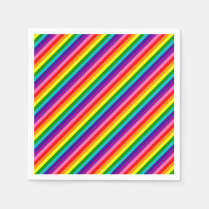 Colourful Rainbow Flag Stripes Pattern LGBT Bright Napkin