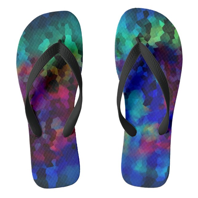 Colourful Rainbow Flip Flops (Footbed)