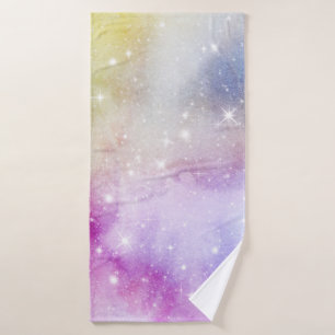 Colourful Rainbow Galaxy Pattern Bath Towel