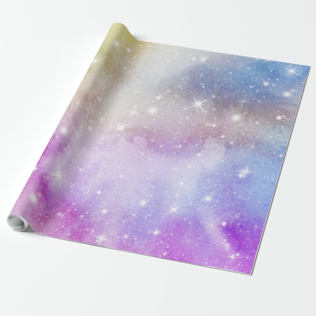 Colourful Rainbow Galaxy Pattern Wrapping Paper (Unrolled)
