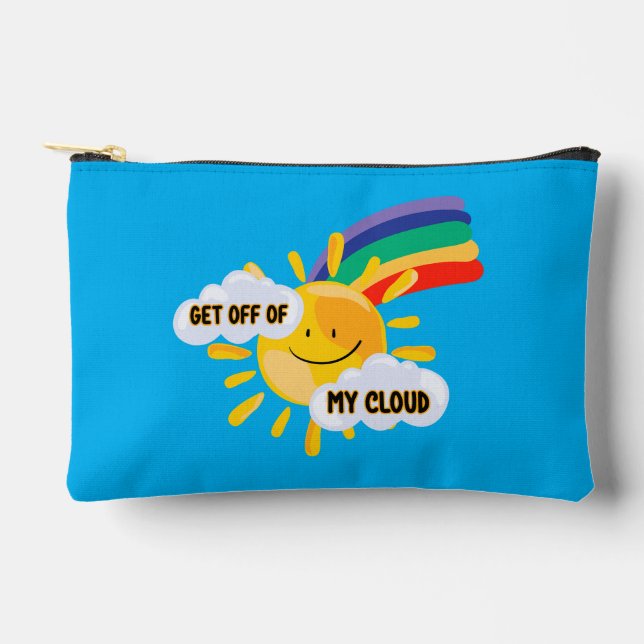 Colourful Rainbow Get Off of My Cloud Accessory Pouch (Front)