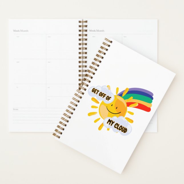 Colourful Rainbow Get Off of My Cloud Planner (Display)