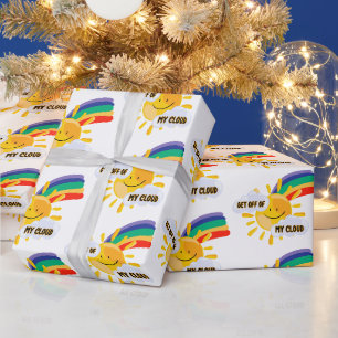 Colourful Rainbow Get Off of My Cloud Wrapping Paper