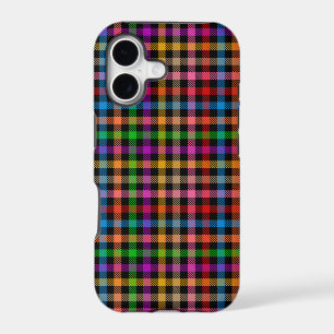 Colourful Rainbow Gingham Plaid Design - Black