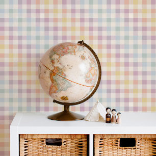 Colourful Rainbow Gingham Wallpaper 