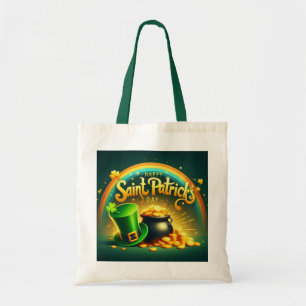 Colourful rainbow gold Saint Patrick's Day Tote Bag