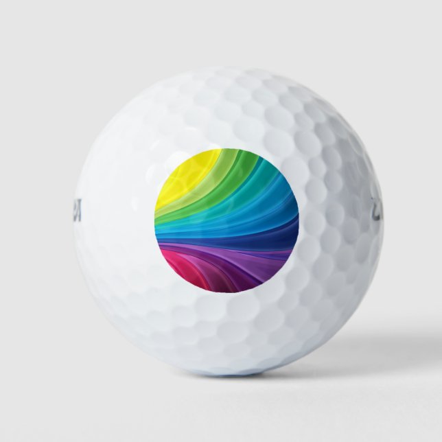 Colourful Rainbow Golf Balls (Front)