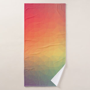 Colourful rainbow gradient geometric bath towel