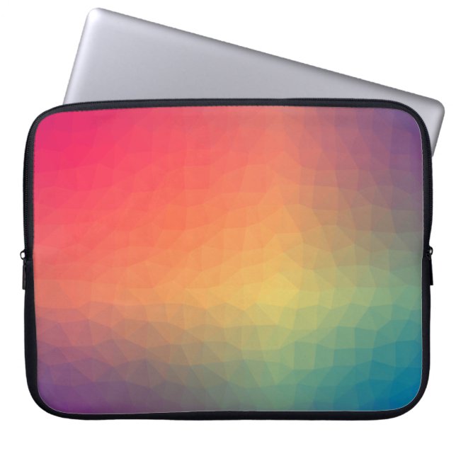 Colourful rainbow gradient geometric laptop sleeve (Front)