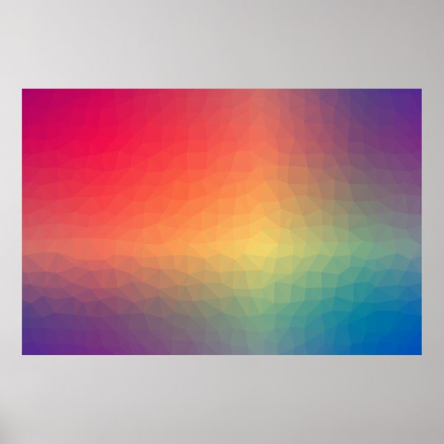 Colourful rainbow gradient geometric poster (Front)